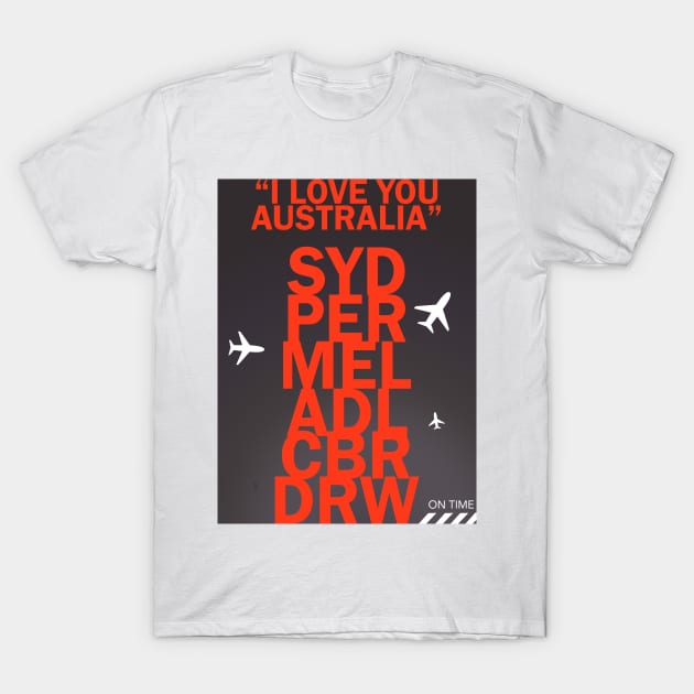 I love you Australia T-Shirt by Woohoo